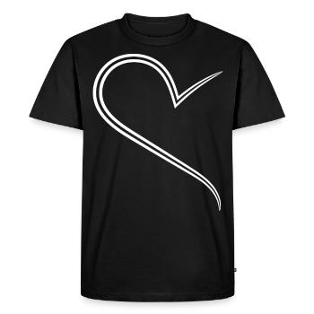 Façon demi-cœur simple - T-shirt Premium bio Homme - noir - Devant - Nico (187cm)