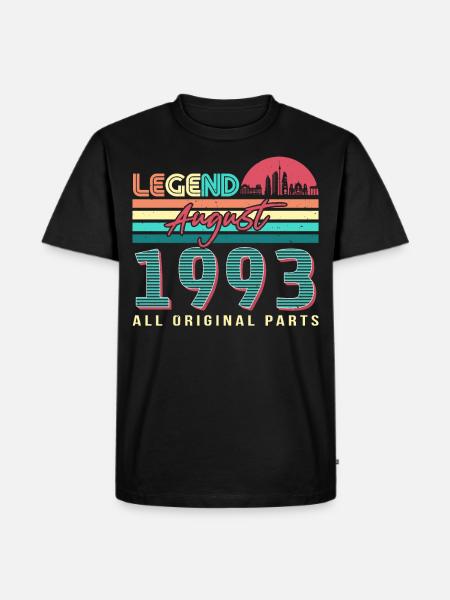Né en août 1993 - T-shirt Premium bio Homme - noir