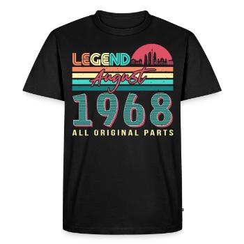 August 1968 Legend - Men's Premium Organic T-Shirt - black - Front - Nico (187cm)