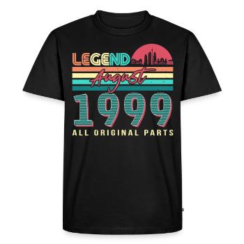 Salutations d’anniversaire août 1999 - T-shirt Premium bio Homme - noir - Devant - Nico (187cm)