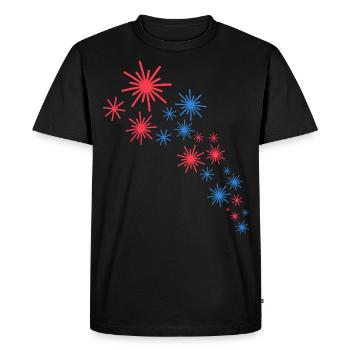 Ciel étoilé en bleu et rouge - T-shirt Premium bio Homme - noir - Devant - Nico (187cm)