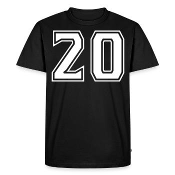 20 white design - Men's Premium Organic T-Shirt - black - Front - Nico (187cm)