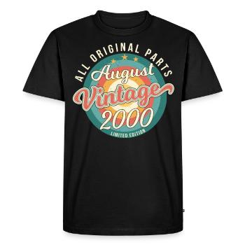 Vintage August 2000 - Men's Premium Organic T-Shirt - black - Front - Nico (187cm)