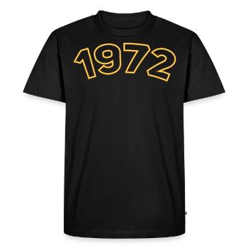 1972 année jaune - T-shirt Premium bio Homme - noir - Devant - Nico (187cm)