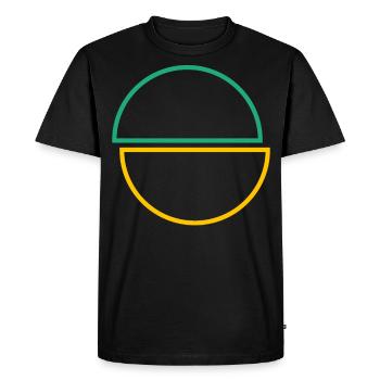 Demi-cercles vert et jaune Design - T-shirt Premium bio Homme - noir - Devant - Nico (187cm)