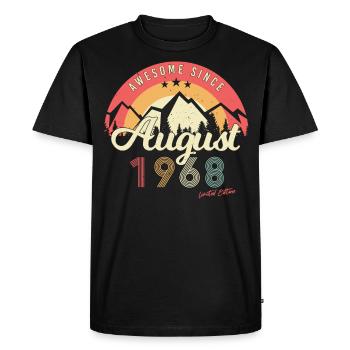1968 August Retro - Men's Premium Organic T-Shirt - black - Front - Nico (187cm)