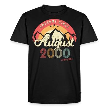 Birthday greeting August 2000 - Men's Premium Organic T-Shirt - black - Front - Nico (187cm)