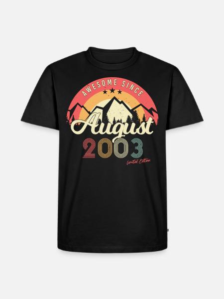 Salutations d’anniversaire août 2003 - T-shirt Premium bio Homme - noir