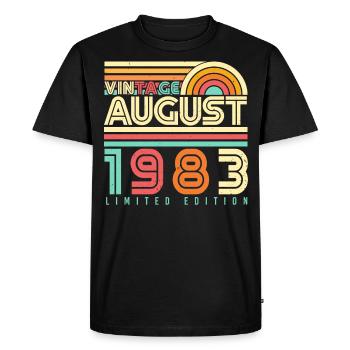 August 1983 Vintage - Men's Premium Organic T-Shirt - black - Front - Nico (187cm)