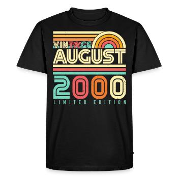 Born in August 2000 - Men's Premium Organic T-Shirt - black - Front - Nico (187cm)