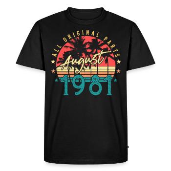 August 1981 Birthday greeting - Men's Premium Organic T-Shirt - black - Front - Nico (187cm)