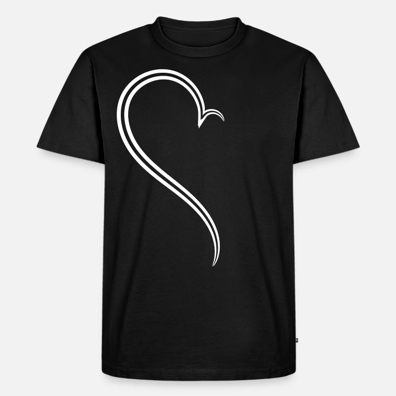 Simples Halbes Herz Weise - Männer Premium Bio T-Shirt - Schwarz