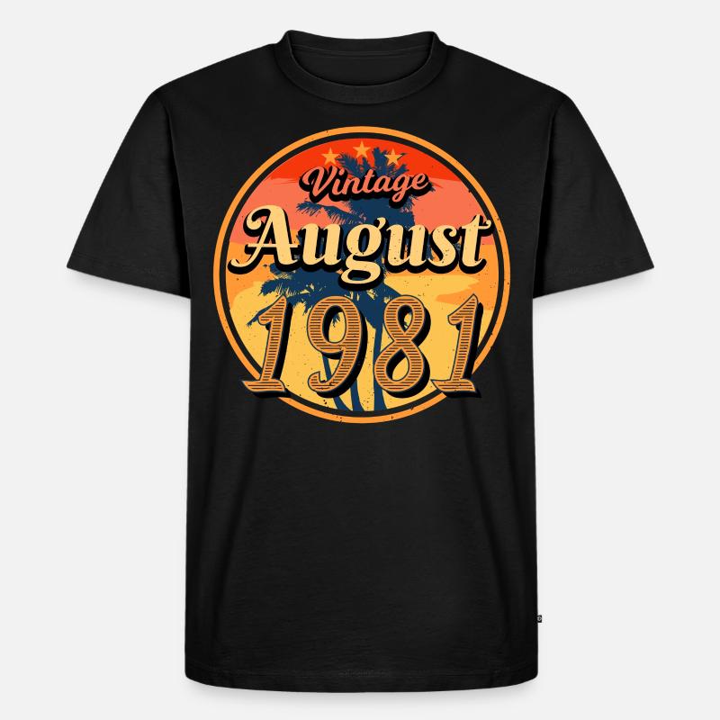 Geschenkidee Für August 1981 - Männer Premium Bio T-Shirt - Schwarz