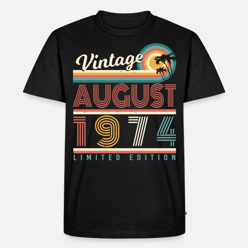 1974 August Limitierte Edition - Männer Premium Bio T-Shirt - Schwarz