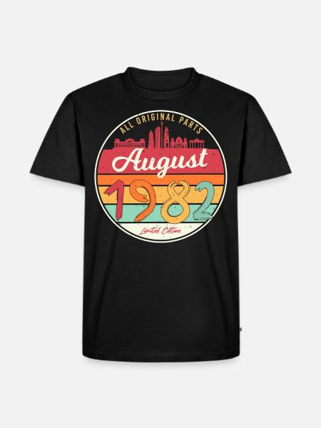 40e anniversaire août 1982 - T-shirt Premium bio Homme - noir