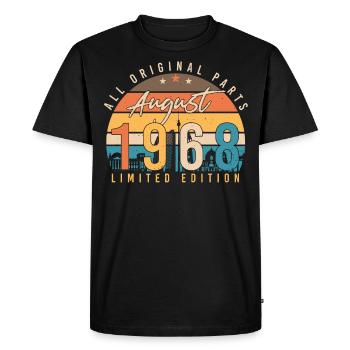 Vintage 1968 August - Men's Premium Organic T-Shirt - black - Front - Nico (187cm)