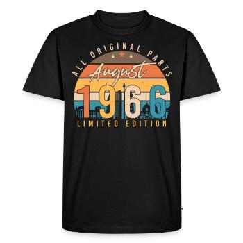1966 August Limited Edition - Men's Premium Organic T-Shirt - black - Front - Nico (187cm)