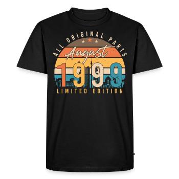 Geboren Im August 1999 - Männer Premium Bio T-Shirt - Schwarz - Vorne - Nico (187cm)
