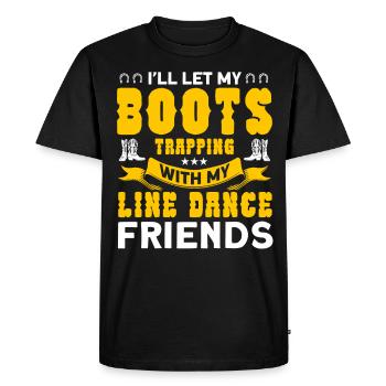 Danseuse en ligne Western Boots Cowboy Western Ta - T-shirt Premium bio Homme - noir - Devant - Nico (187cm)