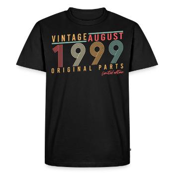 Mois de naissance Août 1999 - T-shirt Premium bio Homme - noir - Devant - Nico (187cm)