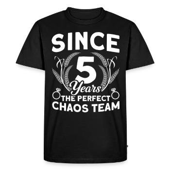 5. Anniversaire de mariage Couple Design 5 ans de mariage - T-shirt Premium bio Homme - noir - Devant - Nico (187cm)