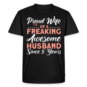 5. Anniversaire de mariage Couple Design 5 ans de mariage - T-shirt Premium bio Homme - noir - Devant - Nico (187cm)