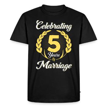 5. Anniversaire de mariage Couple Design 5 ans de mariage - T-shirt Premium bio Homme - noir - Devant - Nico (187cm)