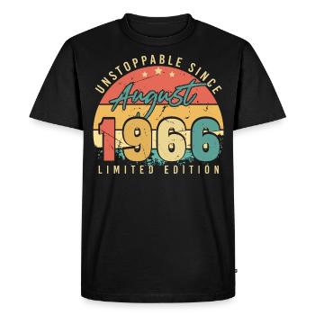 Imparable août 1966 - T-shirt Premium bio Homme - noir - Devant - Nico (187cm)