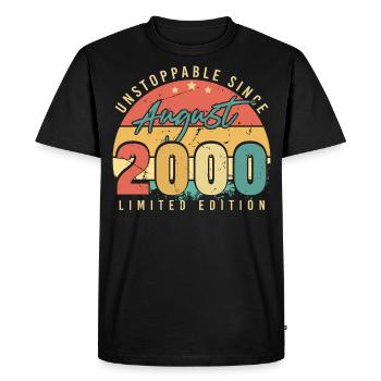 Birthday Greetings For August 2000 - Men's Premium Organic T-Shirt - black - Front - Nico (187cm)