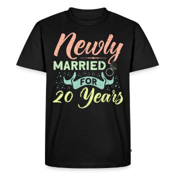 20e anniversaire de mariage Couple Design 20 ans de mariage - T-shirt Premium bio Homme - noir - Devant - Nico (187cm)