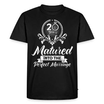 20e anniversaire de mariage Couple Design 20 ans de mariage - T-shirt Premium bio Homme - noir - Devant - Nico (187cm)