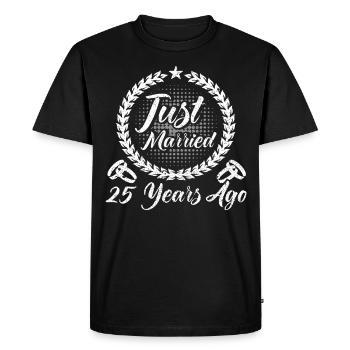 25e anniversaire de mariage Couple Design 25 ans de mariage - T-shirt Premium bio Homme - noir - Devant - Nico (187cm)