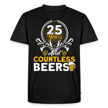 25e anniversaire de mariage Couple Design 25 ans de mariage - T-shirt Premium bio Homme - noir - Devant - Nico (187cm)