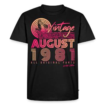 August 1981 Gift idea - Men's Premium Organic T-Shirt - black - Front - Nico (187cm)