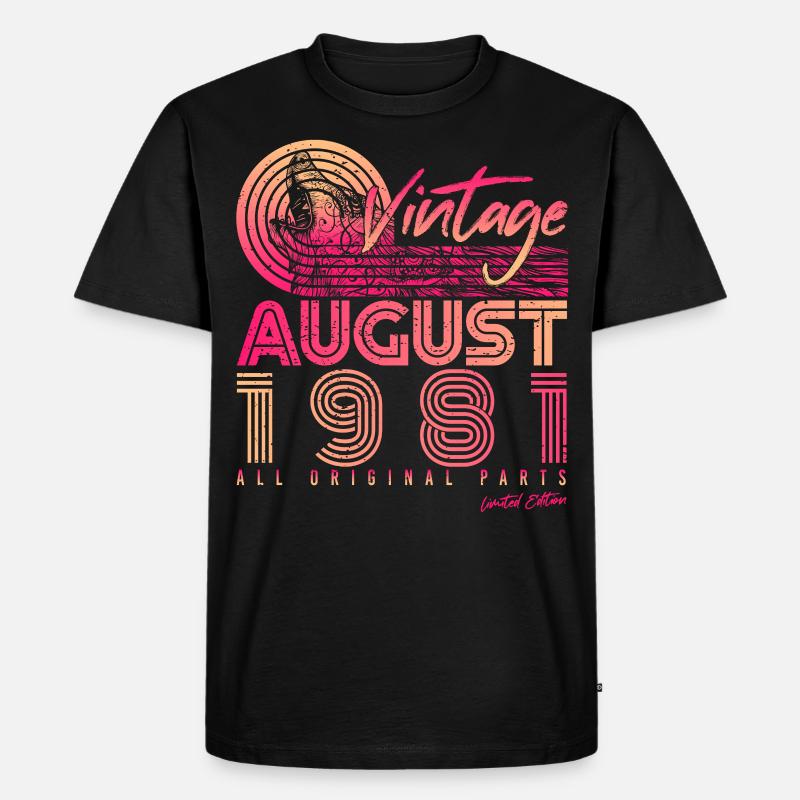 August 1981 Geschenkidee - Männer Premium Bio T-Shirt - Schwarz