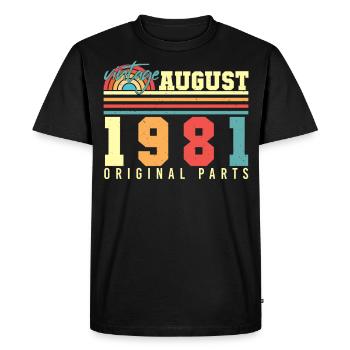 August 1981 Gift idea - Men's Premium Organic T-Shirt - black - Front - Nico (187cm)