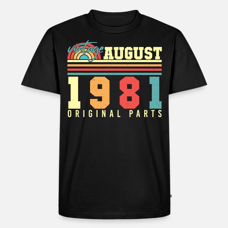 August 1981 Geschenkidee - Männer Premium Bio T-Shirt - Schwarz
