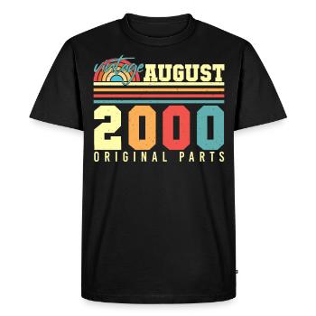 Mois de naissance Août 2000 - T-shirt Premium bio Homme - noir - Devant - Nico (187cm)