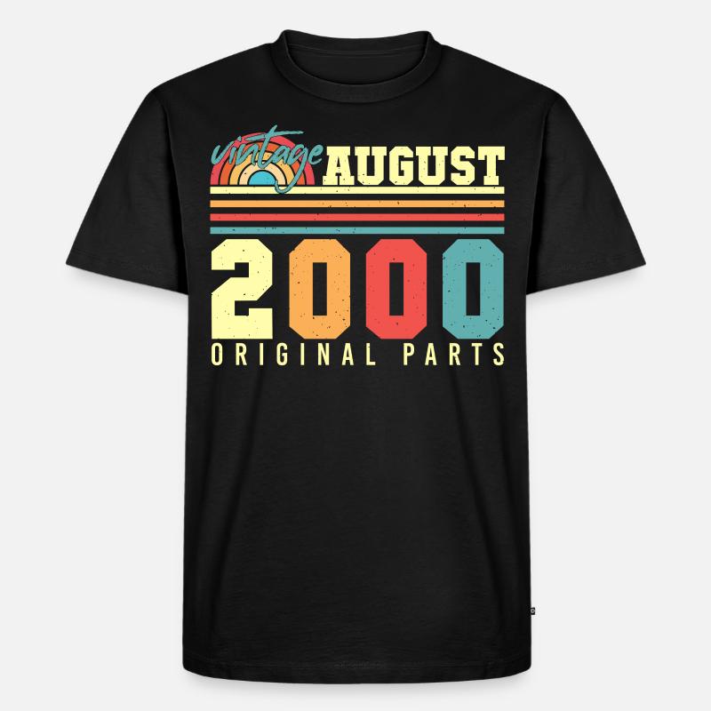 Geburtsmonat August 2000 - Männer Premium Bio T-Shirt - Schwarz