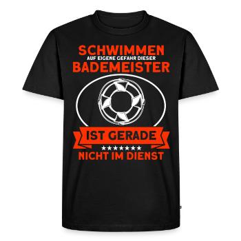 Sauveteur Piscine Sauveteur Sauveteur Sauveteur - T-shirt Premium bio Homme - noir - Devant - Nico (187cm)