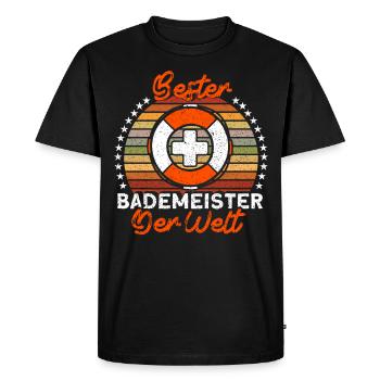 Sauveteur Piscine Sauveteur Sauveteur Sauveteur - T-shirt Premium bio Homme - noir - Devant - Nico (187cm)