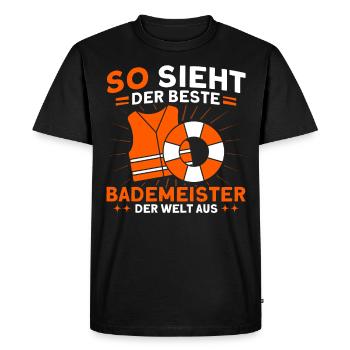 Sauveteur Piscine Sauveteur Sauveteur Sauveteur - T-shirt Premium bio Homme - noir - Devant - Nico (187cm)