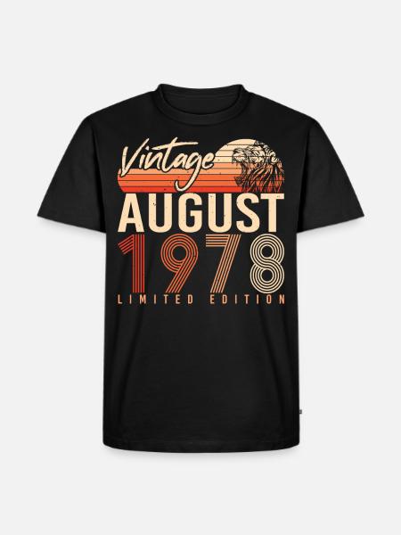 August 1978 Geschenkidee - Männer Premium Bio T-Shirt - Schwarz