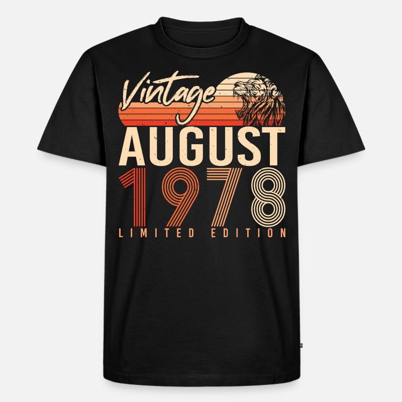 August 1978 Geschenkidee - Männer Premium Bio T-Shirt - Schwarz