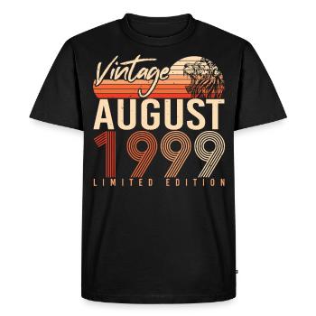 Mois de naissance Août 1999 - T-shirt Premium bio Homme - noir - Devant - Nico (187cm)