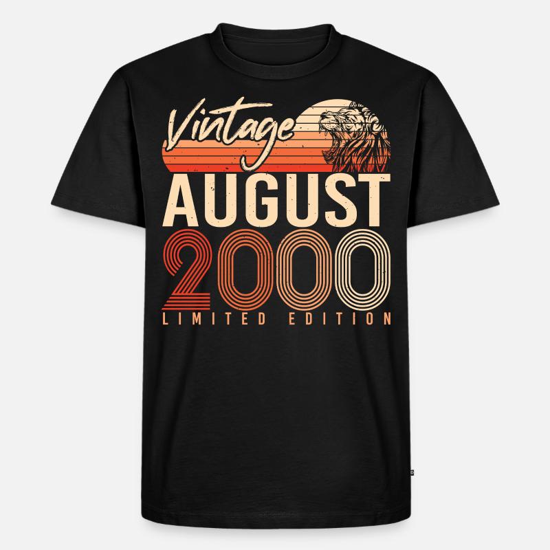 Legende August 2000 - Männer Premium Bio T-Shirt - Schwarz