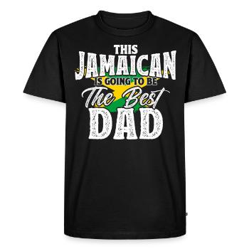 Jamaïque Jamaican Pride Drapeau jamaïcain - T-shirt Premium bio Homme - noir - Devant - Nico (187cm)