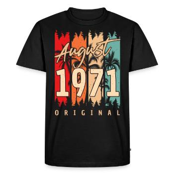 Août 1971 Millésime - T-shirt Premium bio Homme - noir - Devant - Nico (187cm)