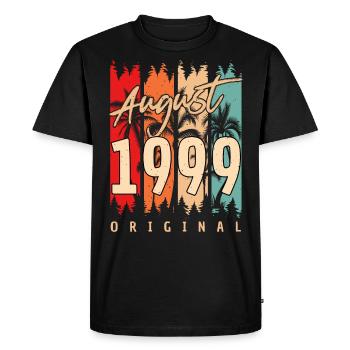 Mois de naissance Août 1999 - T-shirt Premium bio Homme - noir - Devant - Nico (187cm)