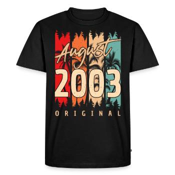 Mois de naissance Août 2003 - T-shirt Premium bio Homme - noir - Devant - Nico (187cm)